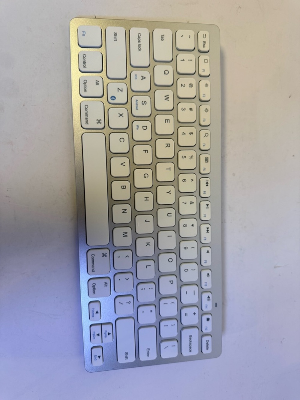 Anker White and Silver Bluetooth Wireless Keyboard